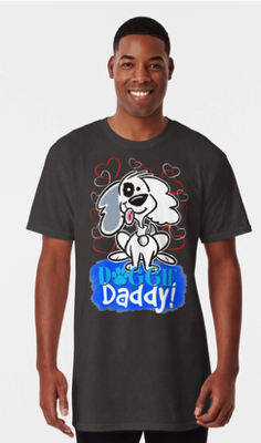 Doggy Daddy design by Jim Barker Cartoon Artwork. Available on Redbubble